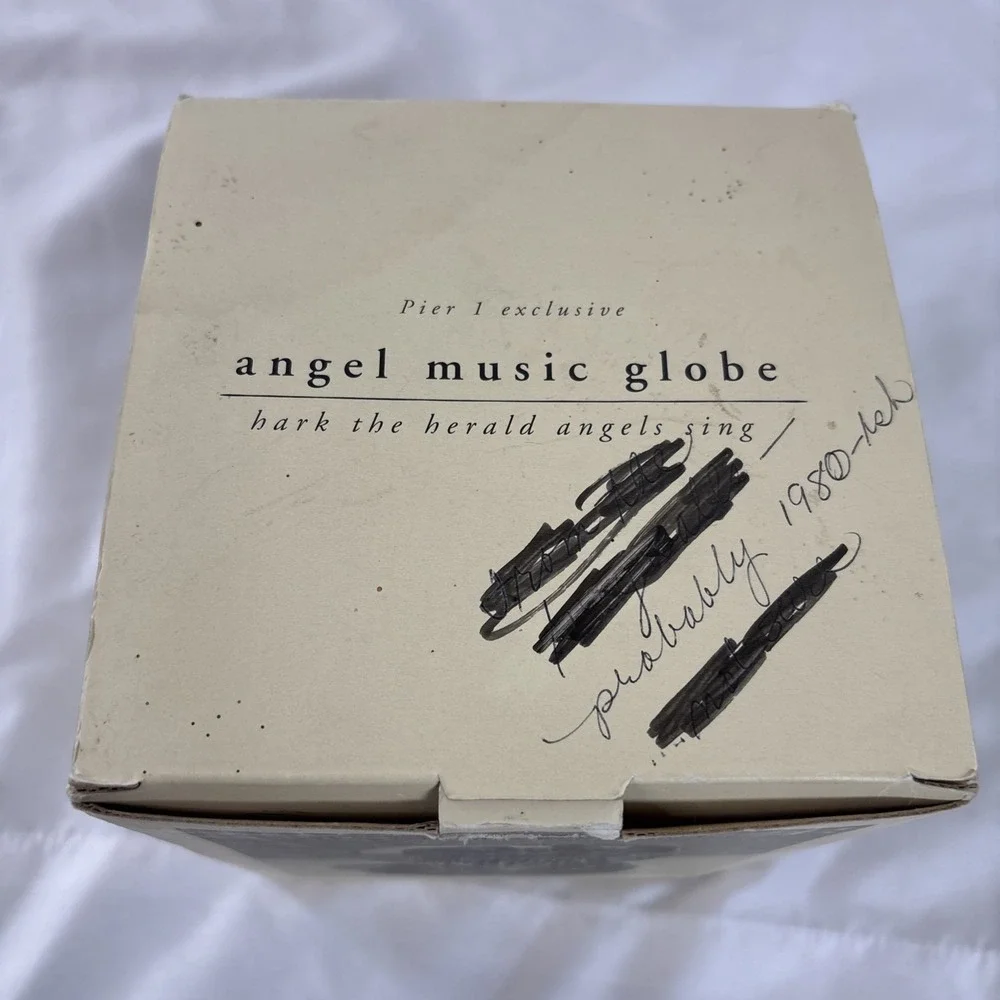 Vtg Pier 1 Import Angel Music Snow Globe Hark The Herald Angels Sing Collectible